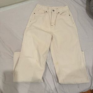 white wide leg jeans from korea